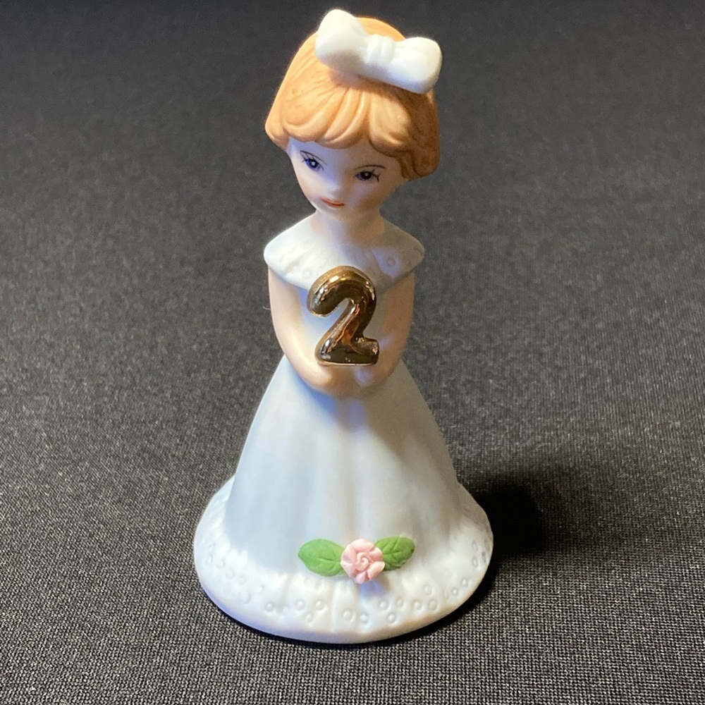 Vintage 1981 Enesco BLOND Growing Up Birthday Girls Age 2 Figurine Collectible